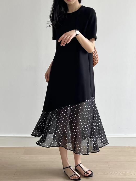 梦露波点拼接鱼尾连衣裙夏季优雅永不过时 商品图13