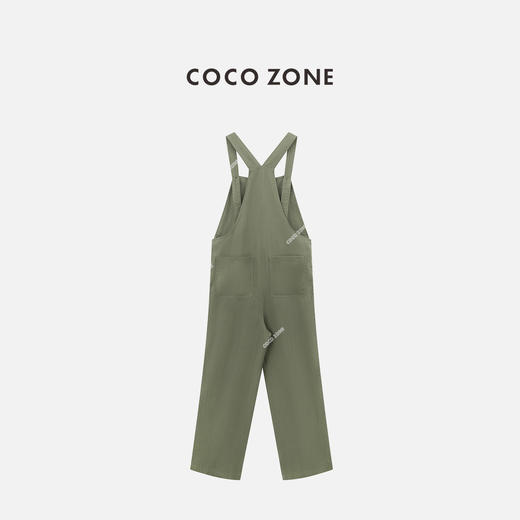 COCO ZONE “绿麻背带裤”夏季设计感直筒背带裤宽松显瘦阔腿裤CC2B1063 商品图1