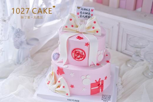 1027CAKE | 翻糖蝴蝶结蛋糕  双层 粉色少女心 商品图1