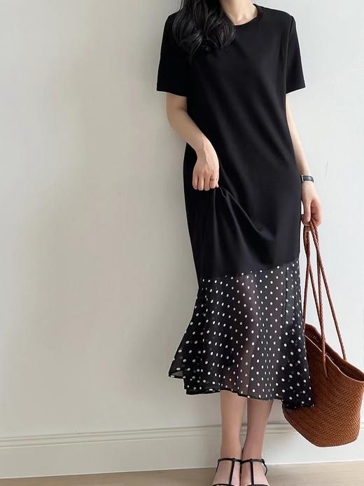 梦露波点拼接鱼尾连衣裙夏季优雅永不过时 商品图12