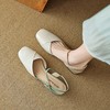 【预售5天】韩版羊皮包头凉鞋女夏季粗跟中跟一字扣气质后空单鞋温柔通勤CQSJ&HL-3280 商品缩略图4