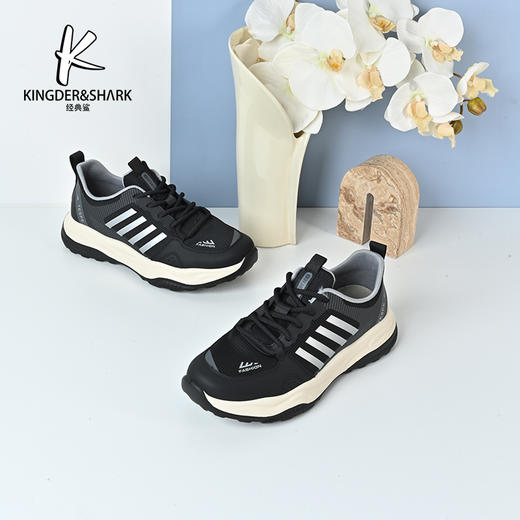 经典鲨2024年时尚拼色韩版平底男士平底休闲跑步鞋KW10-D26061 商品图5