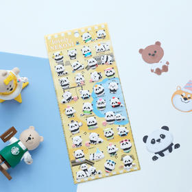 熊猫团团的日常-可爱熊猫减压贴纸玩具手账手机平板贴画