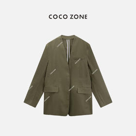 COCO ZONE"绿麻西服"夏季气质简约高级感休闲外套 CC2B0980