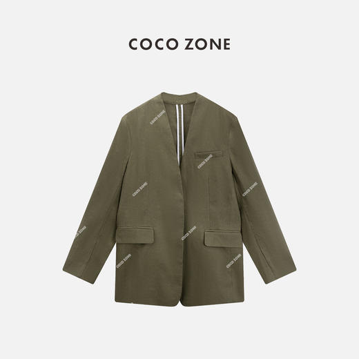 COCO ZONE"绿麻西服"夏季气质简约高级感休闲外套 CC2B0980 商品图0