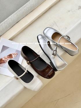 新款圆头平底软底软面百搭小单鞋394B42544（W）