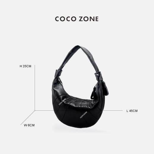 COCO ZONE 刘一一高级感小众牛角包复古大容量单肩包CC2B0994 商品图1