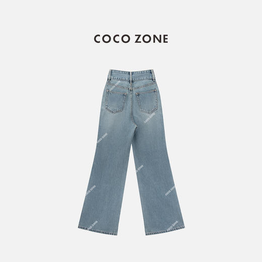COCO ZONE 夏季蓝色牛仔裤立体口袋显瘦直筒裤CC1B1236 商品图1