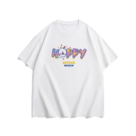 「230g重磅纯棉」HAPPY兔子-短袖t恤女年新款宽松韩版潮牌美式上衣 商品图4
