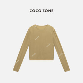 COCO ZONE2024简约圆领针织衫百搭休闲纯色长袖上衣CC1B1188
