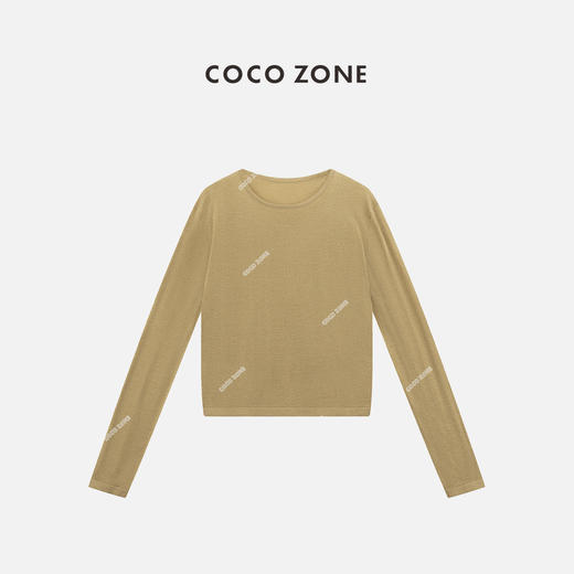 COCO ZONE2024简约圆领针织衫百搭休闲纯色长袖上衣CC1B1188 商品图0