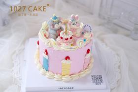 1027CAKE | 立体奶油霜小动物 复古手绘 小兔子 小老鼠