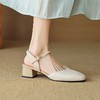 【预售5天】韩版羊皮包头凉鞋女夏季粗跟中跟一字扣气质后空单鞋温柔通勤CQSJ&HL-3280 商品缩略图2