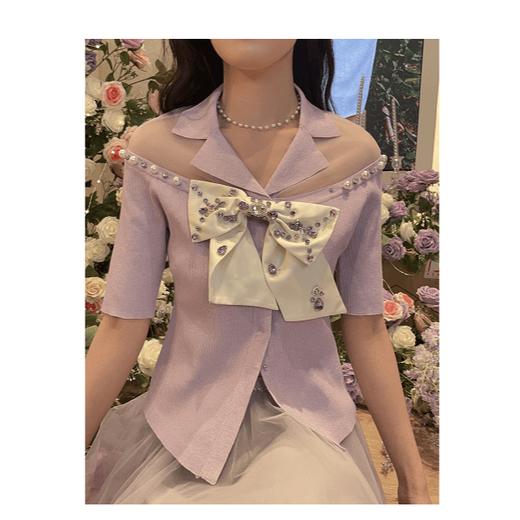 MAXRIENY紫色甜美夏季仙女上衣(货号:MS85SW046) 商品图3