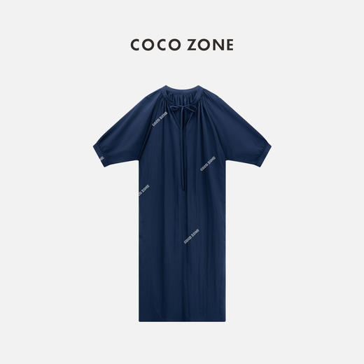 COCO ZONE "巴黎连衣裙“时尚V领连衣裙设计感系带百搭长裙CC1B1284 商品图0
