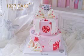 1027CAKE | 翻糖蝴蝶结蛋糕  双层 粉色少女心