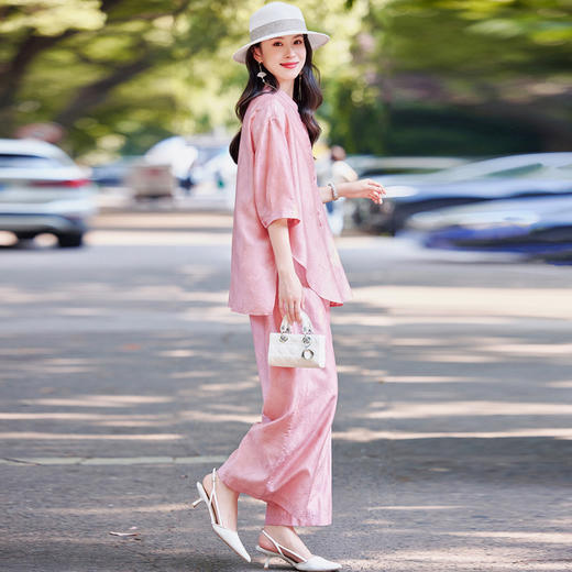 时尚洋气防晒衬衫，天丝阔腿裤两件套HR-SYY2608 商品图3