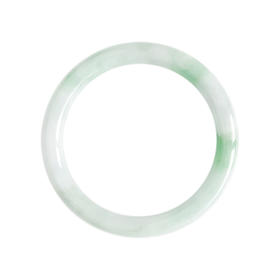 【天然正品】A货翡翠天然细腻无纹裂糯种绿底54号翡翠圆条手镯54.3MM 050823NJ01特价