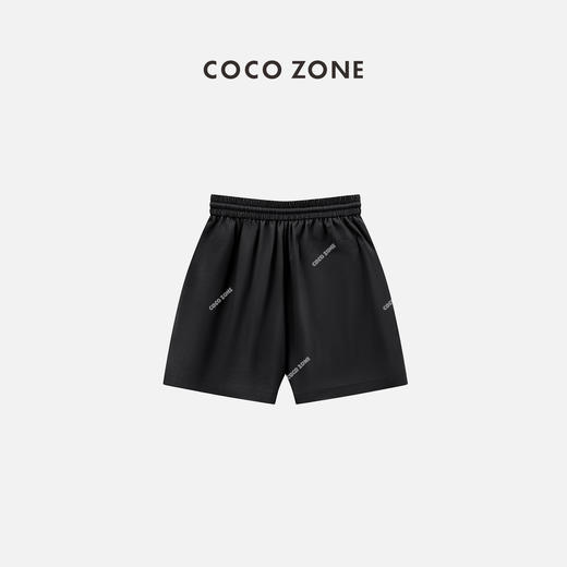 COCO ZONE时尚纯色松紧腰抽绳短裤百搭直筒阔腿运动裤CC1B1056 商品图0