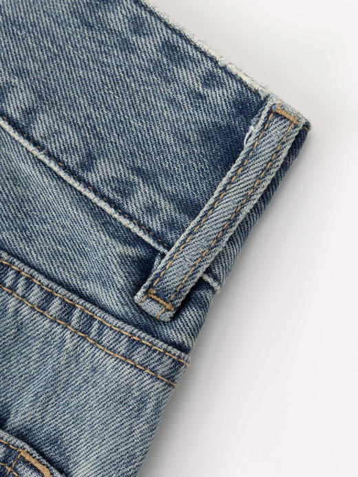 COCO ZONE 夏季蓝色牛仔裤立体口袋显瘦直筒裤CC1B1236 商品图6