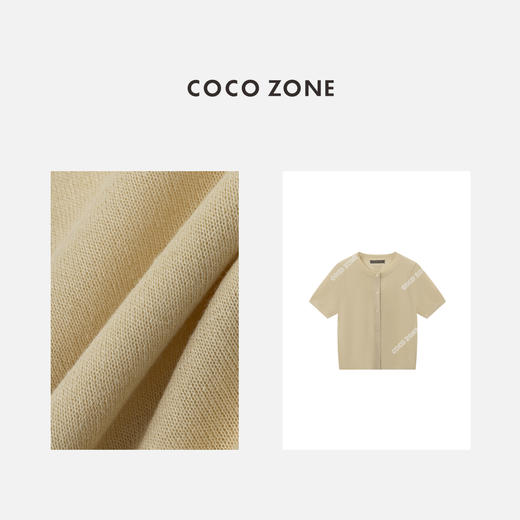COCO ZONE "出圈上衣”夏季圆领单排扣针织衫显瘦短袖上衣CC2B0958 商品图2