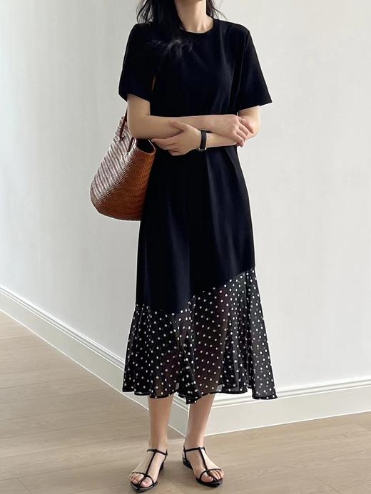 梦露波点拼接鱼尾连衣裙夏季优雅永不过时 商品图9