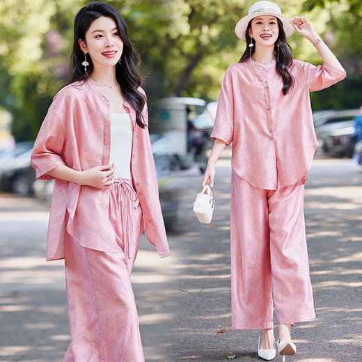 时尚洋气防晒衬衫，天丝阔腿裤两件套HR-SYY2608 商品图2