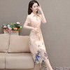 国风印花系带收腰，时尚雪纺裙连衣裙QYM-OMS-QZA475-L 商品缩略图2