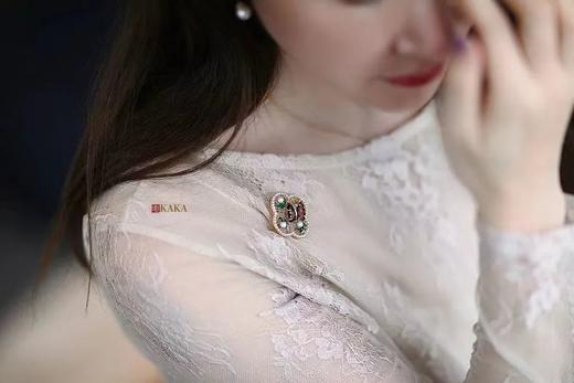 小轩窗 ｜ 珍珠翡翠碧玺胸针 商品图7