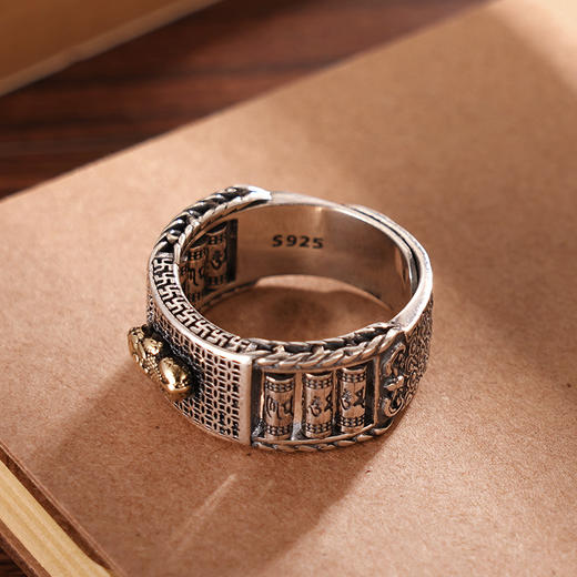 子佩集S925银【瑞兽佑吉】戒指【Q029】纯银仿古男士2405 商品图1