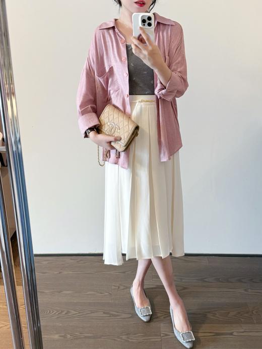 芍药衬衫 苏老板si服独特两穿版型设计天然亚麻轻薄衬衫 芍药粉 商品图4