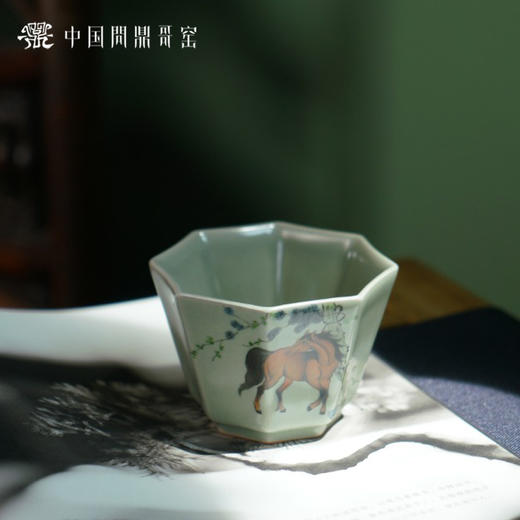 问鼎哥窑豆青八方杯（平川骏马）（缺货） 商品图2