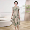 新中式国风印花，中长款时尚连衣裙QYM-XQD-11B2499-L 商品缩略图1