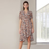 【桑蚕丝印花连衣裙】24年春夏新品女士100%桑蚕丝V领收腰系带裙子 商品缩略图0