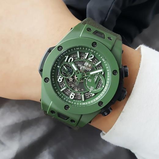 【99新】HUBLOT宇舶BIG BANG系列绿色陶瓷绿色钛金属45MM日期显示计时自动机械机芯男表 270821TJ18 商品图4