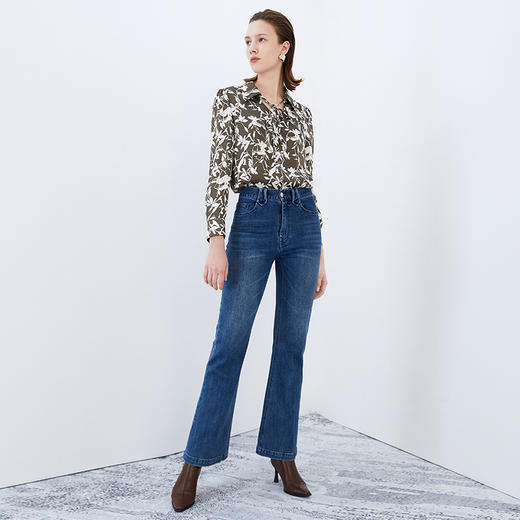 EITIE爱特爱秋季新款时尚通勤休闲显瘦百搭牛仔裤7505201 商品图3