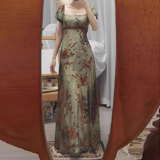 裁缝学苑AQ293新中式国风方领连衣裙纸样女装泡泡袖裙子样板 商品图1