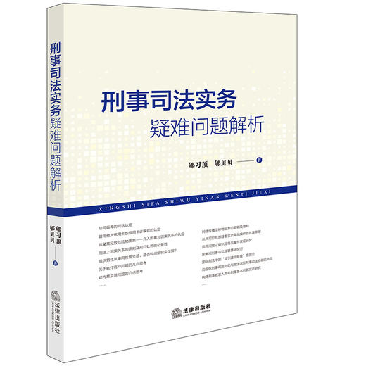 刑事司法实务疑难问题解析 郇习顶 郇贝贝著 法律出版社 商品图0