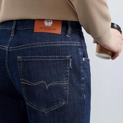 【含竹纤维】柒牌男裤牛仔裤2024春季新款商务休闲男士直筒长裤子	126H71220 商品图2