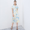 EITIE爱特爱秋季新款高腰气质优雅印花连衣裙7507202 商品缩略图1