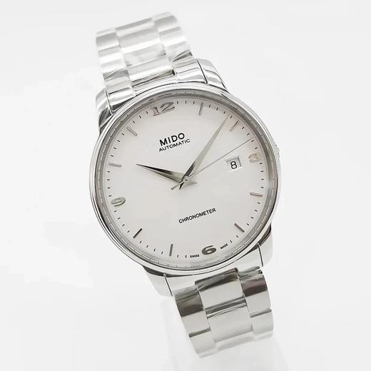 【99 新正品】MIDO美度贝伦赛丽系列39mm精钢折叠扣密底蓝宝石玻璃日期显示天文台认证自动机械男表M010.408.11.011.00  160318TJ10 商品图5