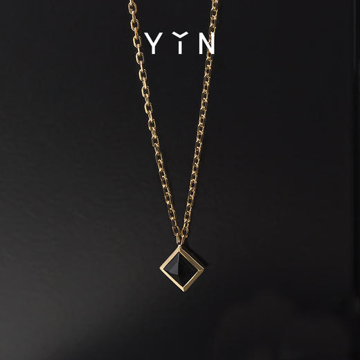 「垠」黑色包镶玛瑙项链 商品图1