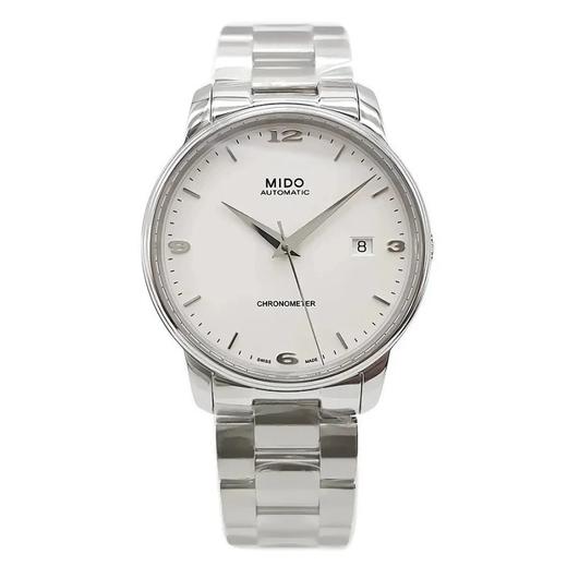 【99 新正品】MIDO美度贝伦赛丽系列39mm精钢折叠扣密底蓝宝石玻璃日期显示天文台认证自动机械男表M010.408.11.011.00  160318TJ10 商品图0