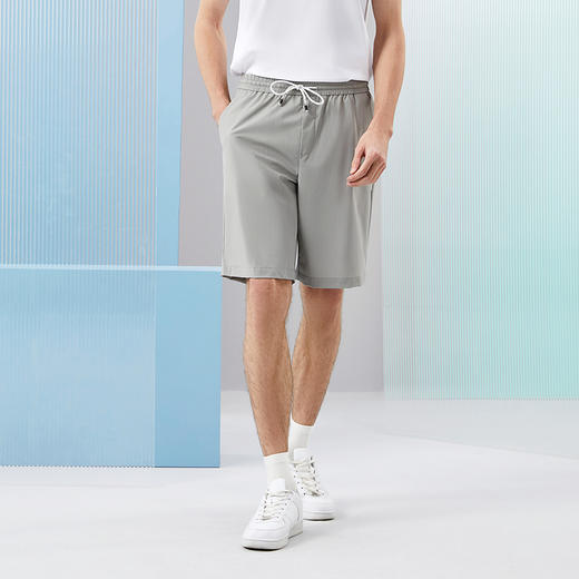 柒牌男士休闲短裤2024夏季新款时尚潮流中青年条纹印花直筒男裤子	126H72750 商品图1