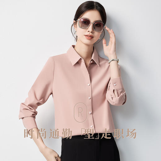【简约甜美&舒适透气】罗蒙女士长袖衬衫百搭舒适大众衬衣开衫女 商品图5