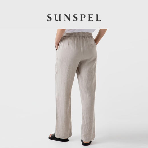 【亚麻系列】SUNSPEL女士春夏亚麻阔腿休闲裤 商品图3
