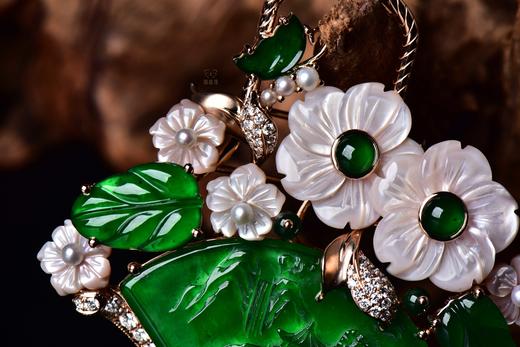 【一揽富贵】绿翠贝母花篮胸针-XZ12312108 商品图4