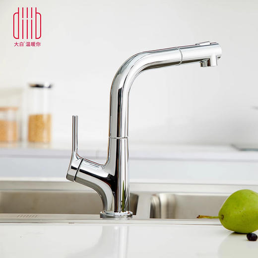 【精选】大白360度旋转抽拉式厨房水龙头 商品图1