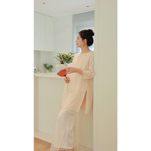 【抖音专属】开衩飘纱裤（24709332-凝脂） 商品图2