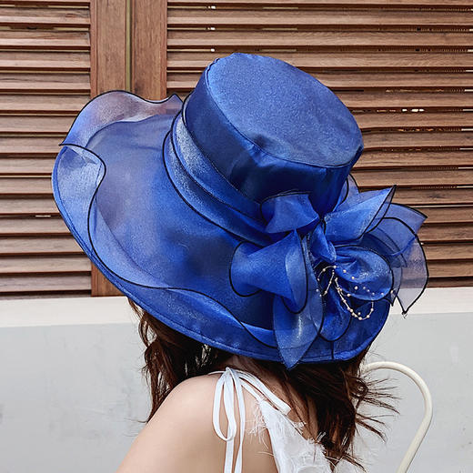 欧根纱轻薄透气花朵大沿帽遮阳帽JC-M8658 商品图1